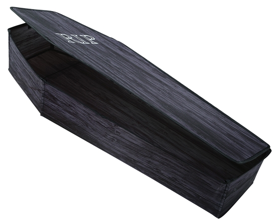 COFFIN WITH LID WOODEN LOOK