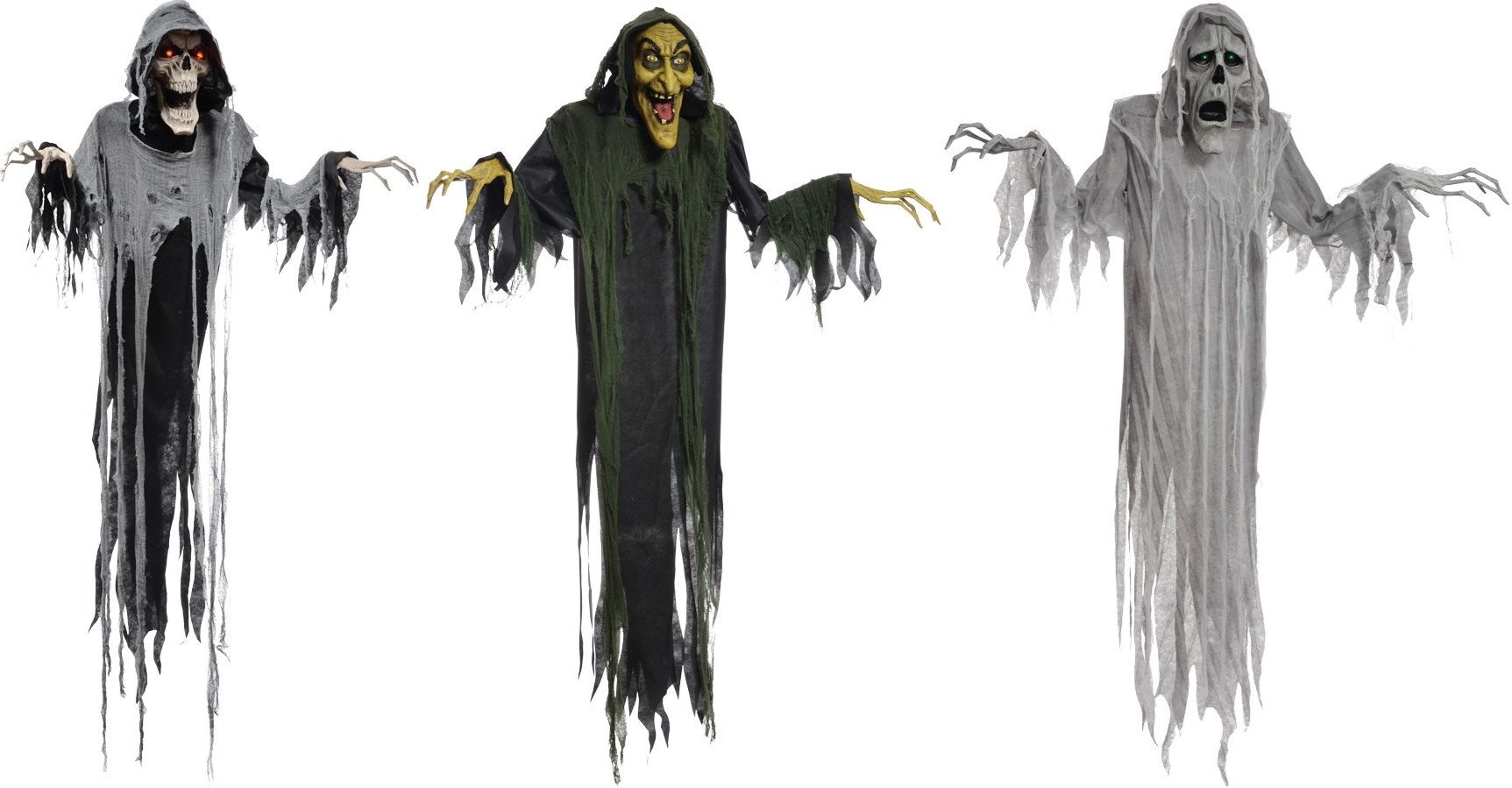 Picture of 3 Halloween Hanging Animated Props Witch Reaper Phantom