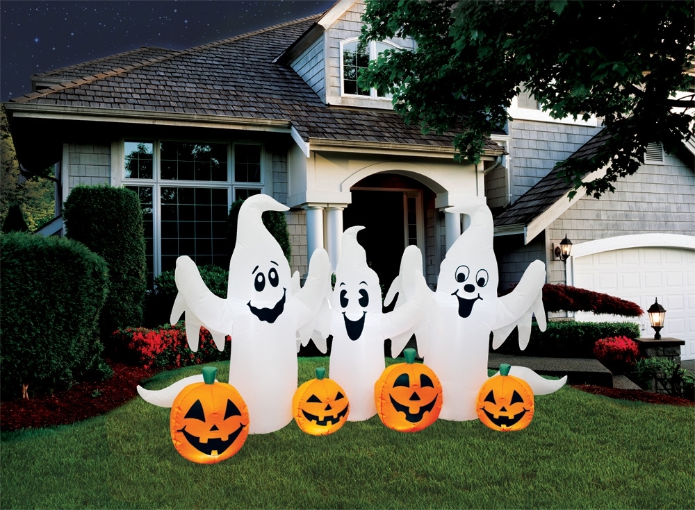 Picture of Ghosts With Pumpkins 8' Wide Inflatable