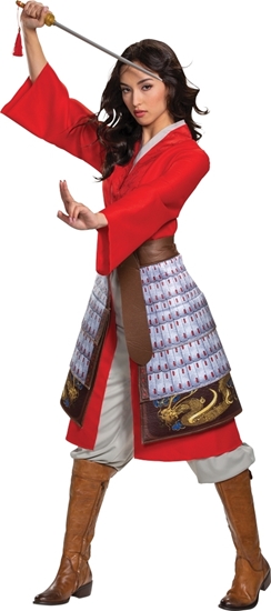 Picture of Women's Mulan Hero Red Dress Deluxe Costume