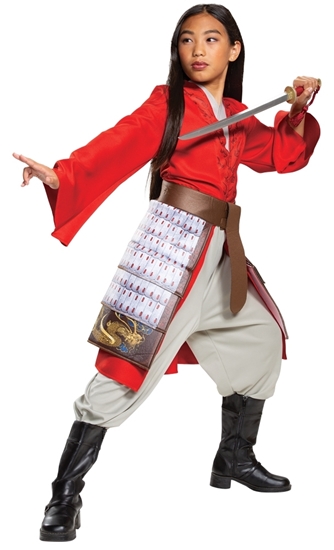 Picture of Girl's Mulan Hero Red Dress Deluxe Costume