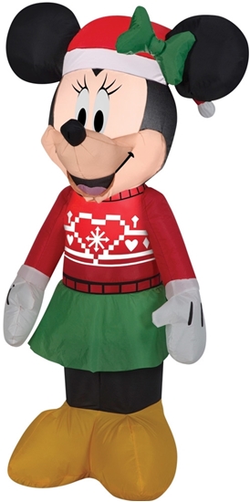 Picture of Airblown Minnie In Ugly Sweater Disney lights up inflatable